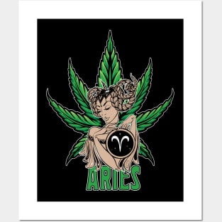 Aries Weed Shirt, Zodiac Cannabis, Aries Marijuana Shirt, Aries Gift, Aries Zodiac tee, Aries tee, zodiac birthday gift Posters and Art